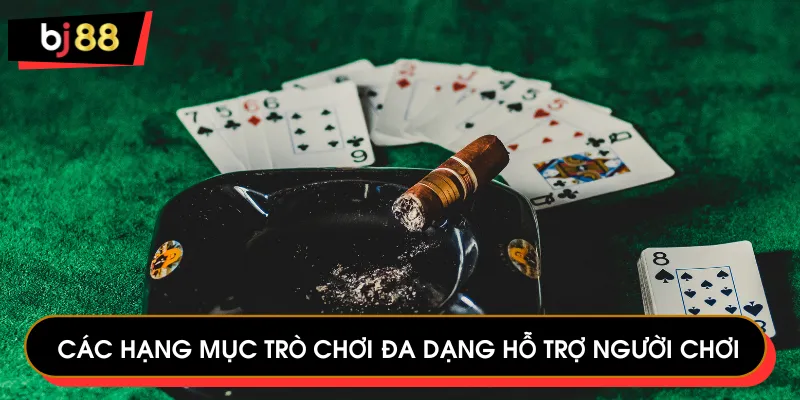 Các hạng mục trò chơi đa dạng hỗ trợ người chơ